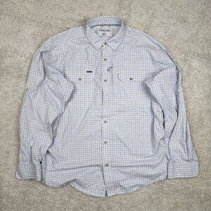 Poncho Mens Size Large L Button Shirt Plaid Checkered Fishing Golf Breathable